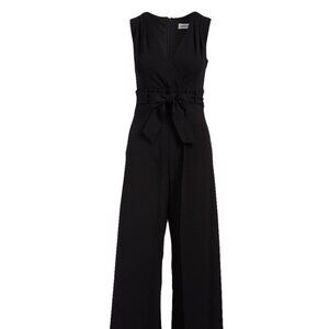 Shelby & Palmer Black Belted Jumpsuit with Split Legs